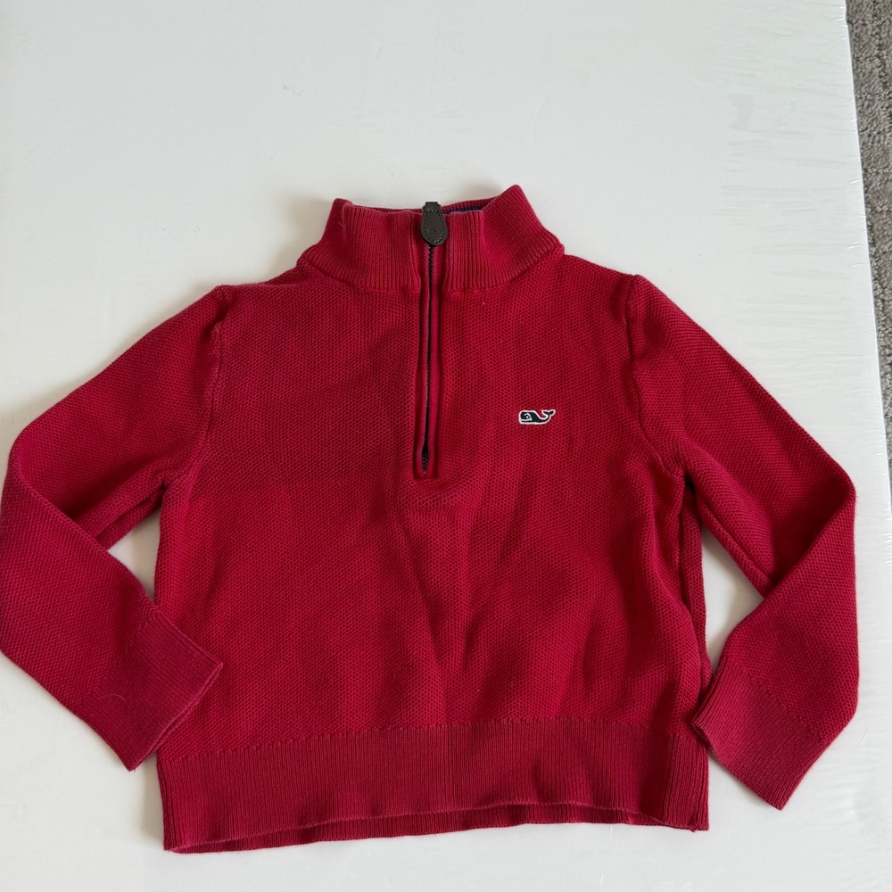 Vineyard Vines Red Quarter Zip Sweater Size 3T